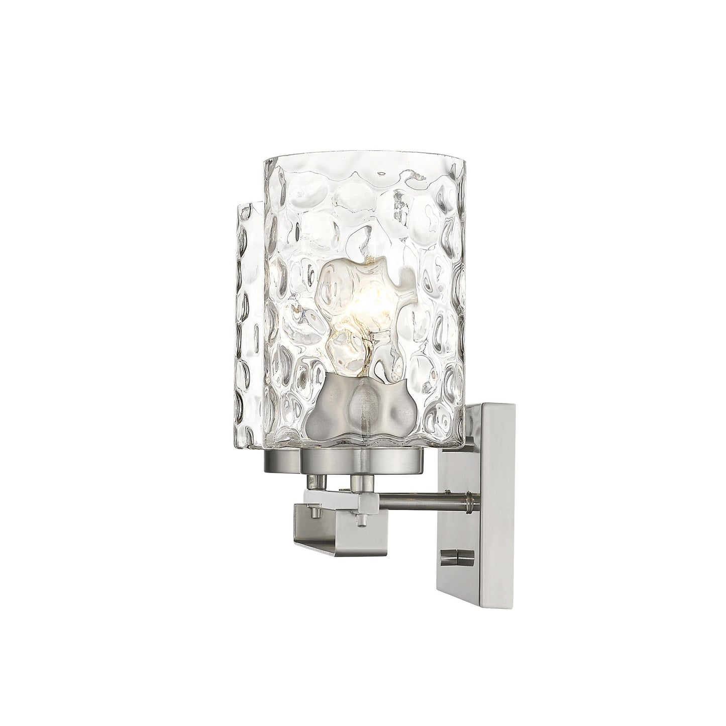 Silver & PebbGlass Two Light Wall Sconce