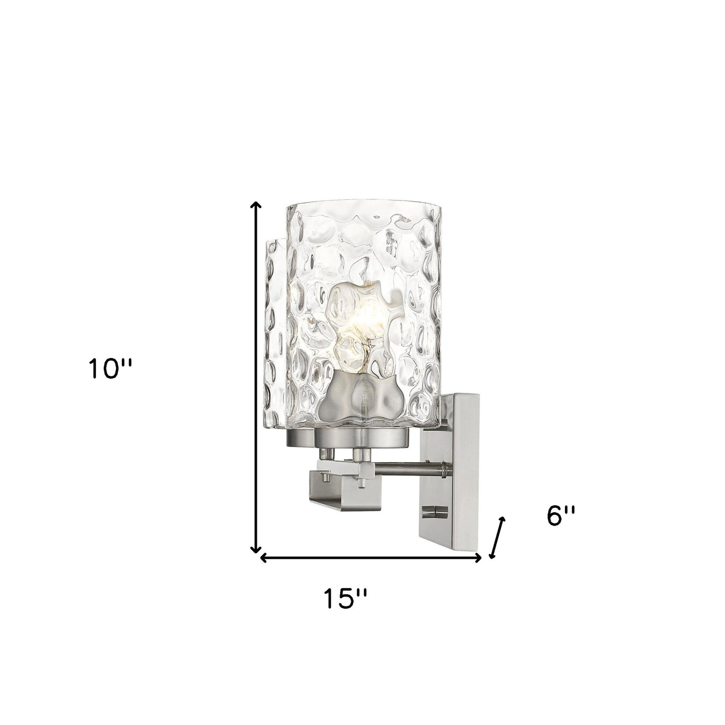 Silver & PebbGlass Two Light Wall Sconce