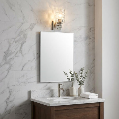 Silver & PebbGlass Two Light Wall Sconce