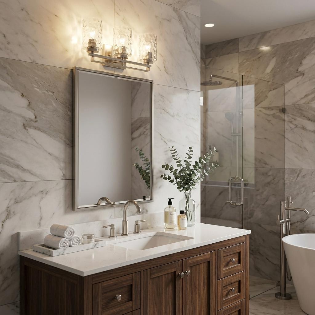 Livvy 3-Light Satin Nickel Vanity