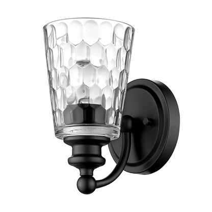 Black & PebbGlass Wall Light