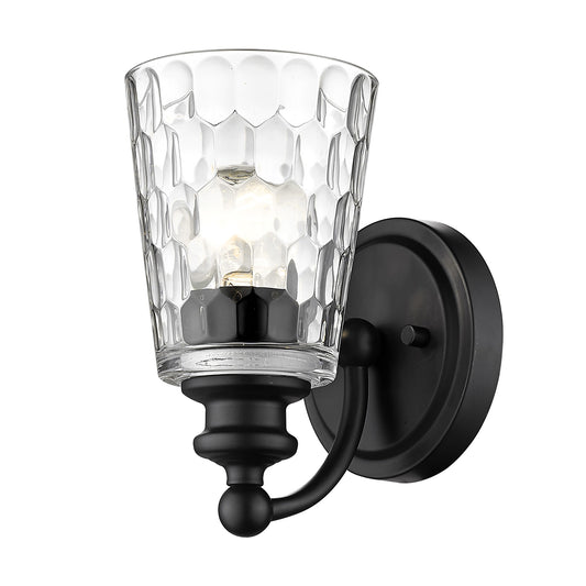 Black & PebbGlass Wall Light