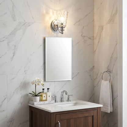 Silver & PebbGlass Wall Light