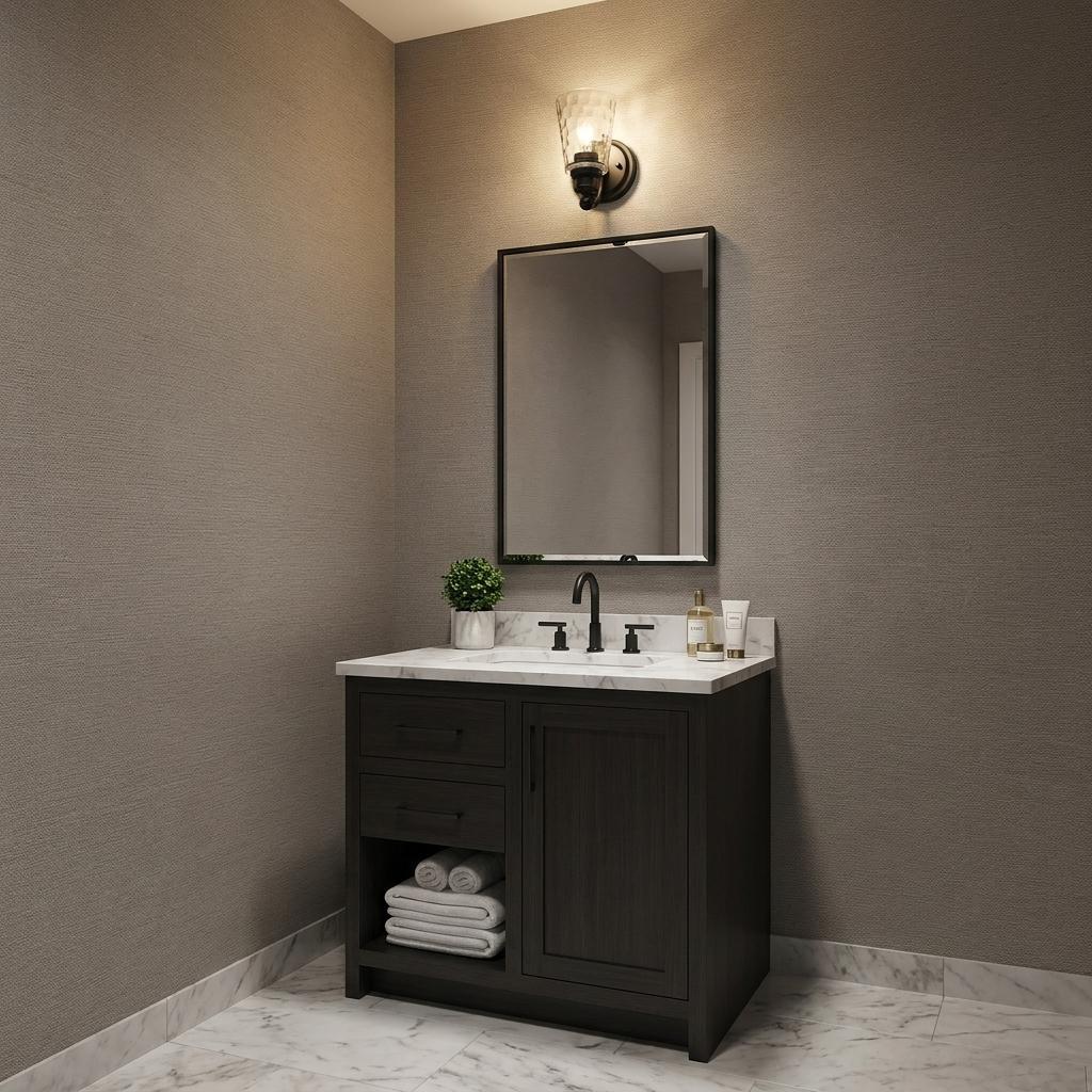 Bronze & PebbGlass Wall Light