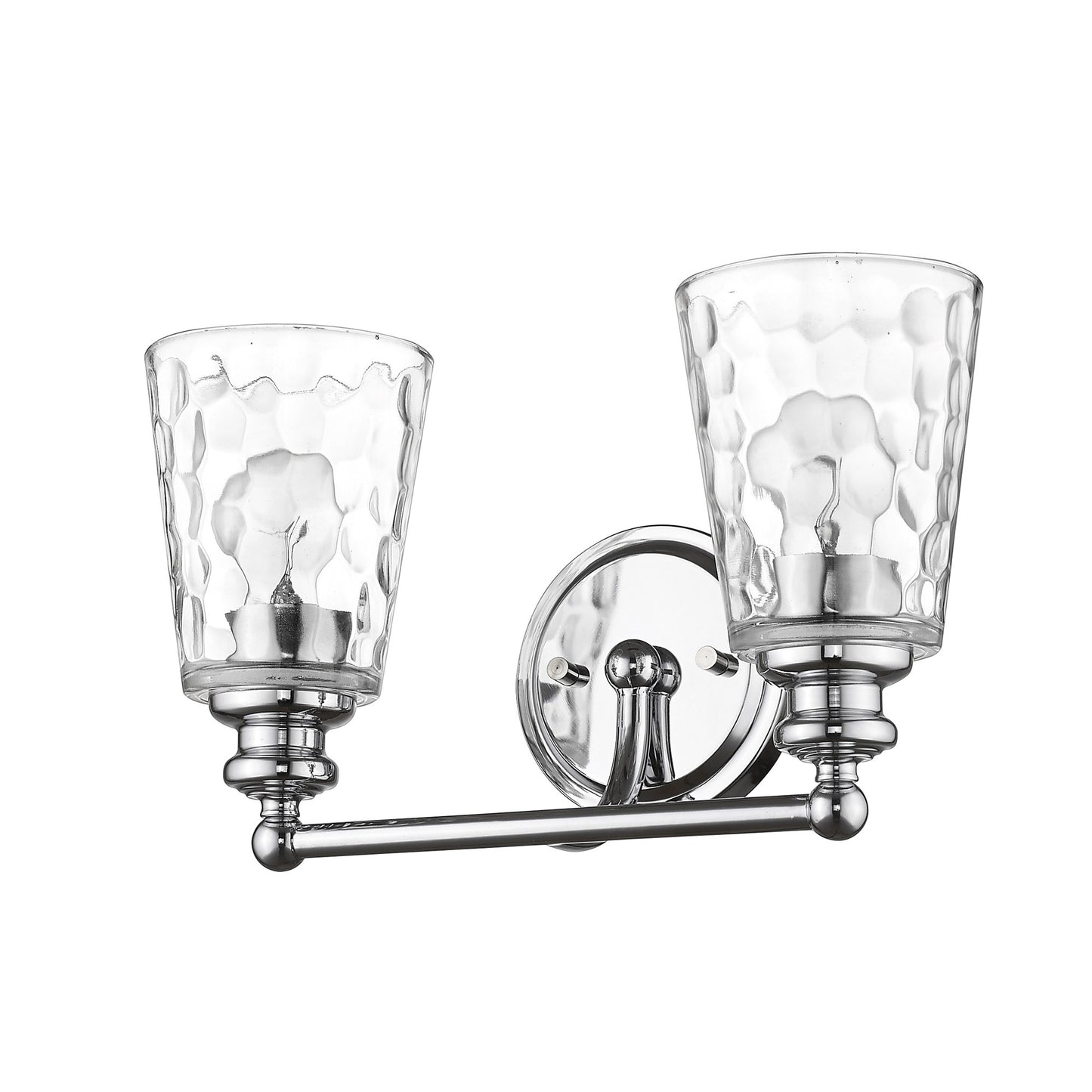 Silver & PebbGlass Two Light Wall Light