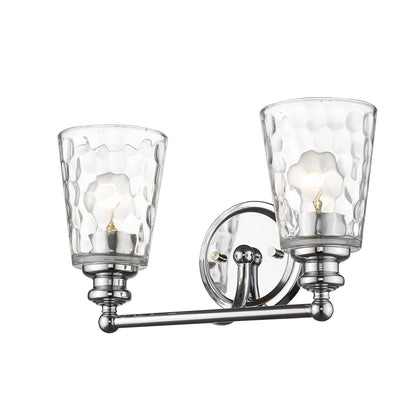 Silver & PebbGlass Two Light Wall Light