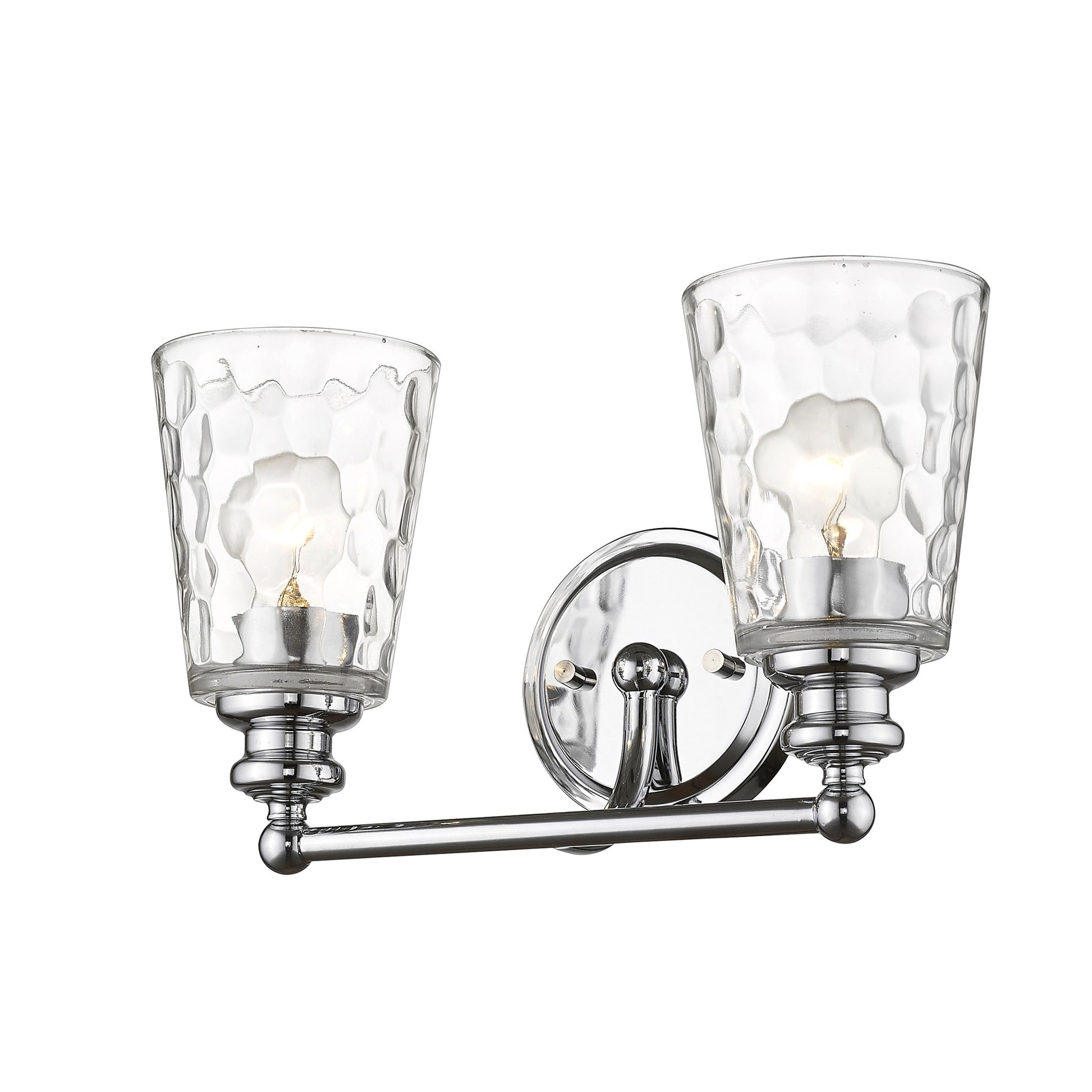 Silver & PebbGlass Two Light Wall Light