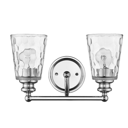 Silver & PebbGlass Two Light Wall Light