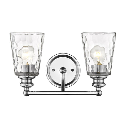 Silver & PebbGlass Two Light Wall Light