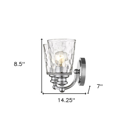 Silver & PebbGlass Two Light Wall Light