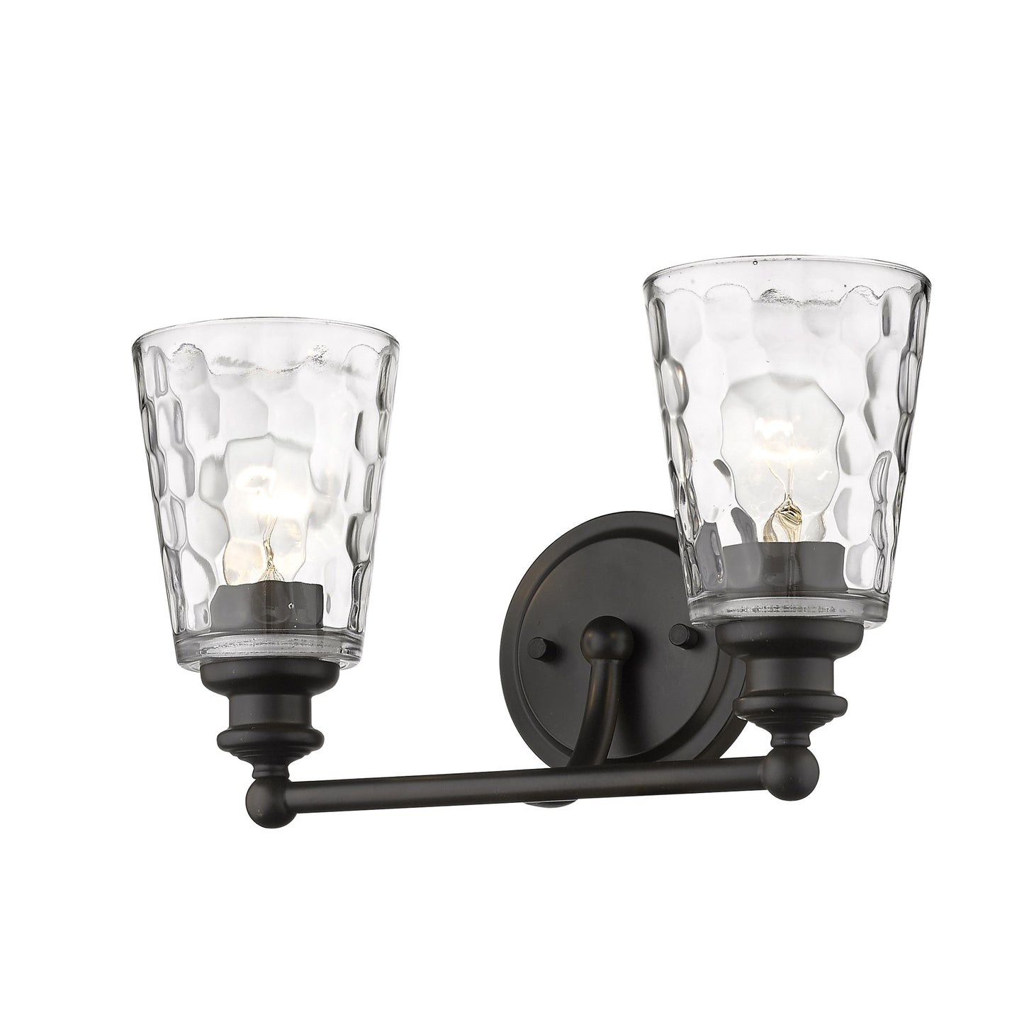Bronze & PebbGlass Two Light Wall Light