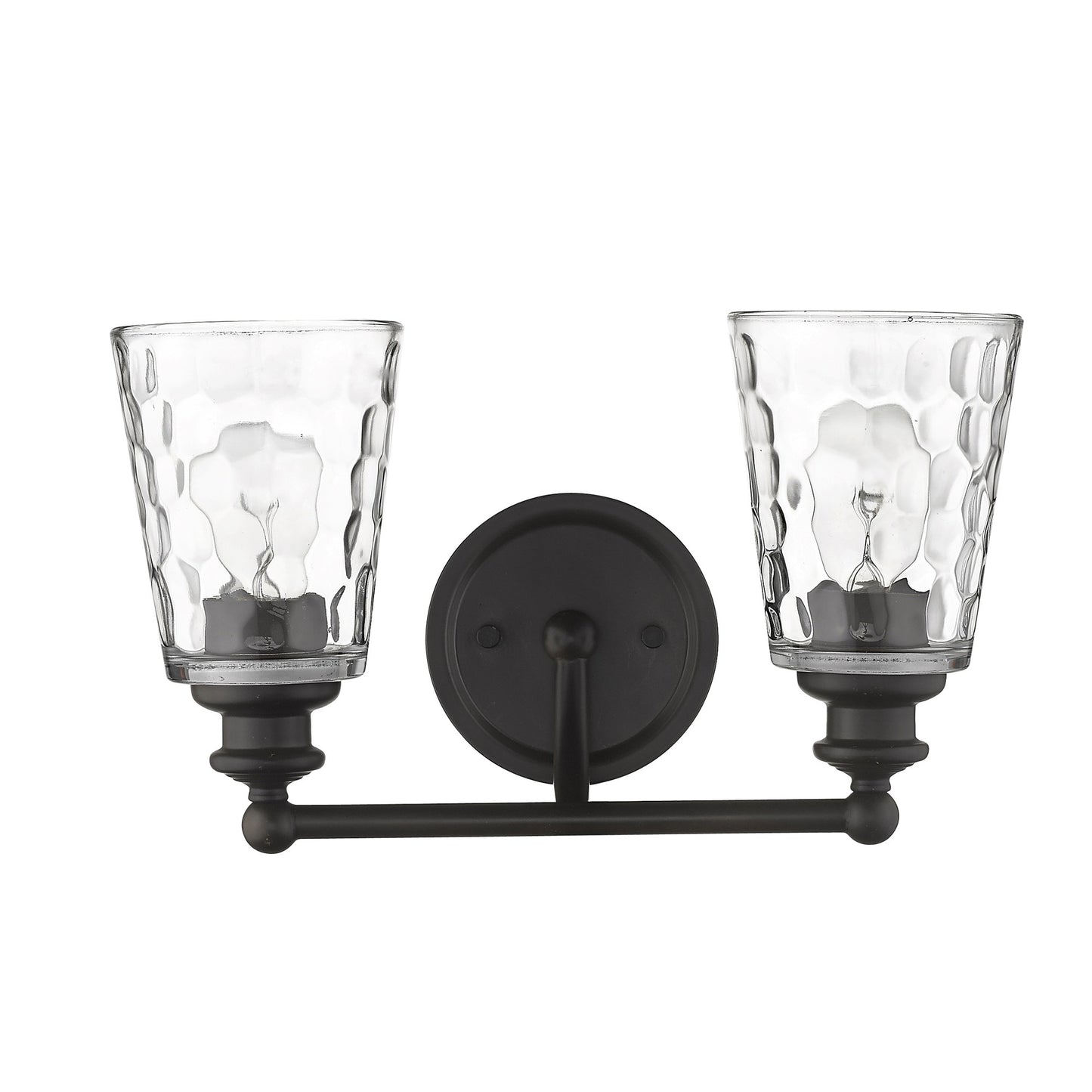 Bronze & PebbGlass Two Light Wall Light