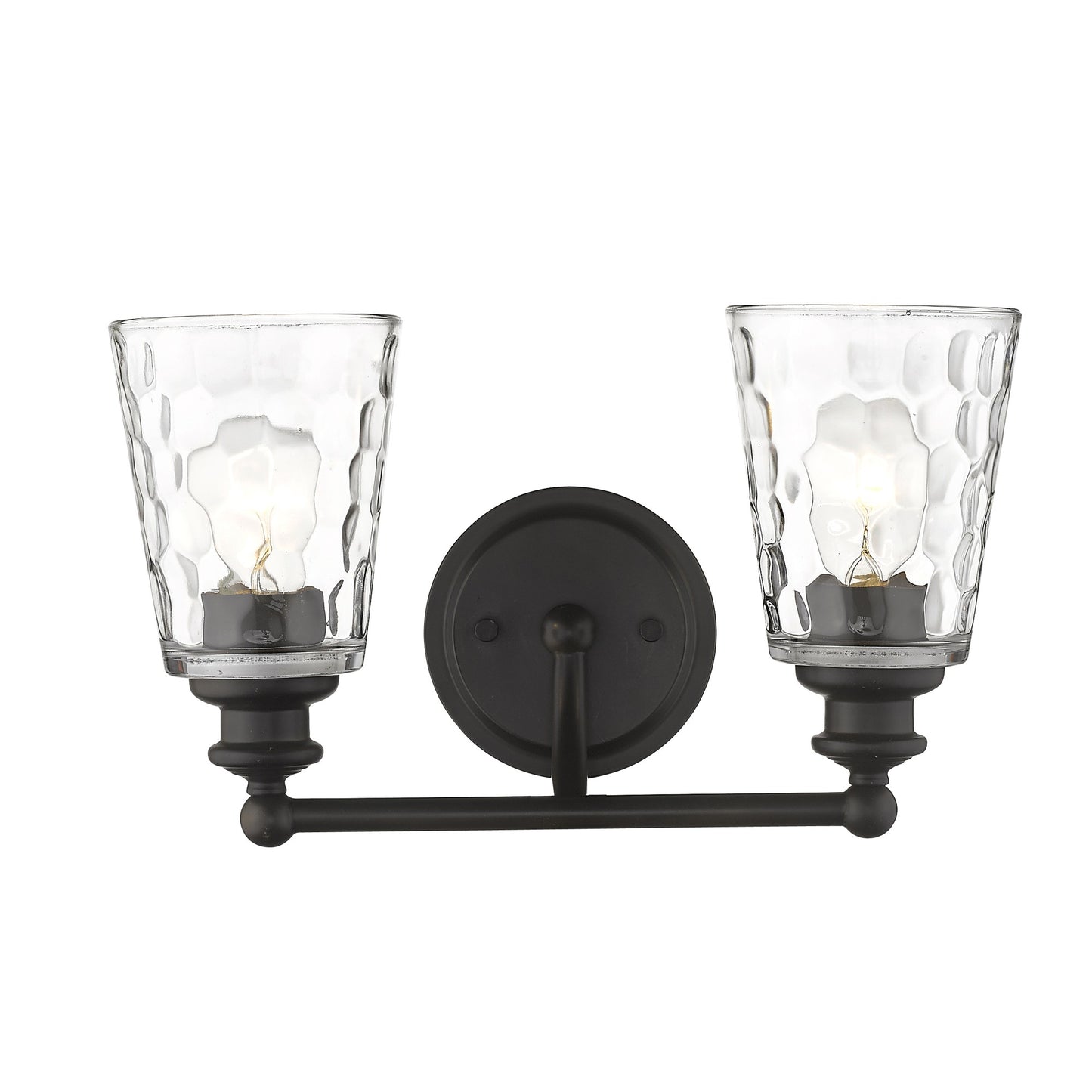 Bronze & PebbGlass Two Light Wall Light