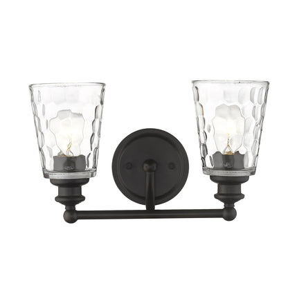 Bronze & PebbGlass Two Light Wall Light