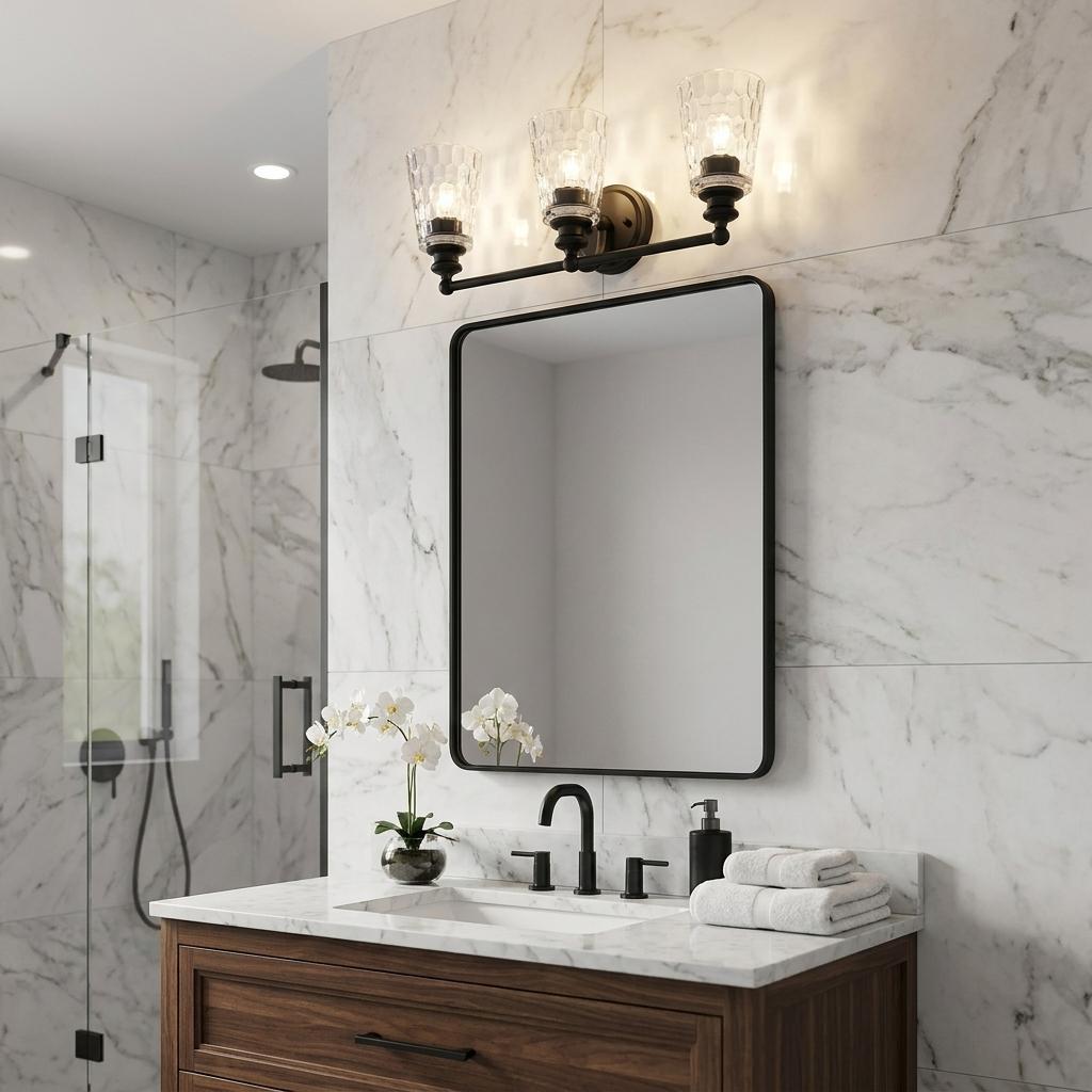 Mae 3-Light Matte Black Vanity