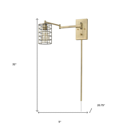 Industrial Gold Wall Sconce