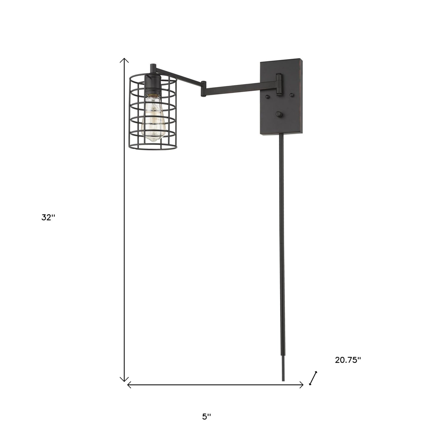 Industrial Bronze Wall Sconce