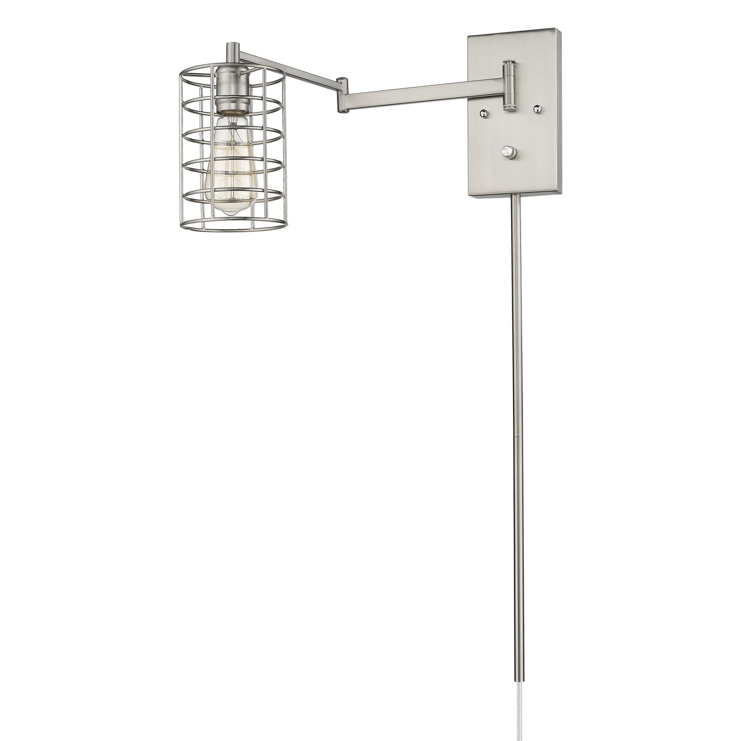Industrial Silver Wall Sconce