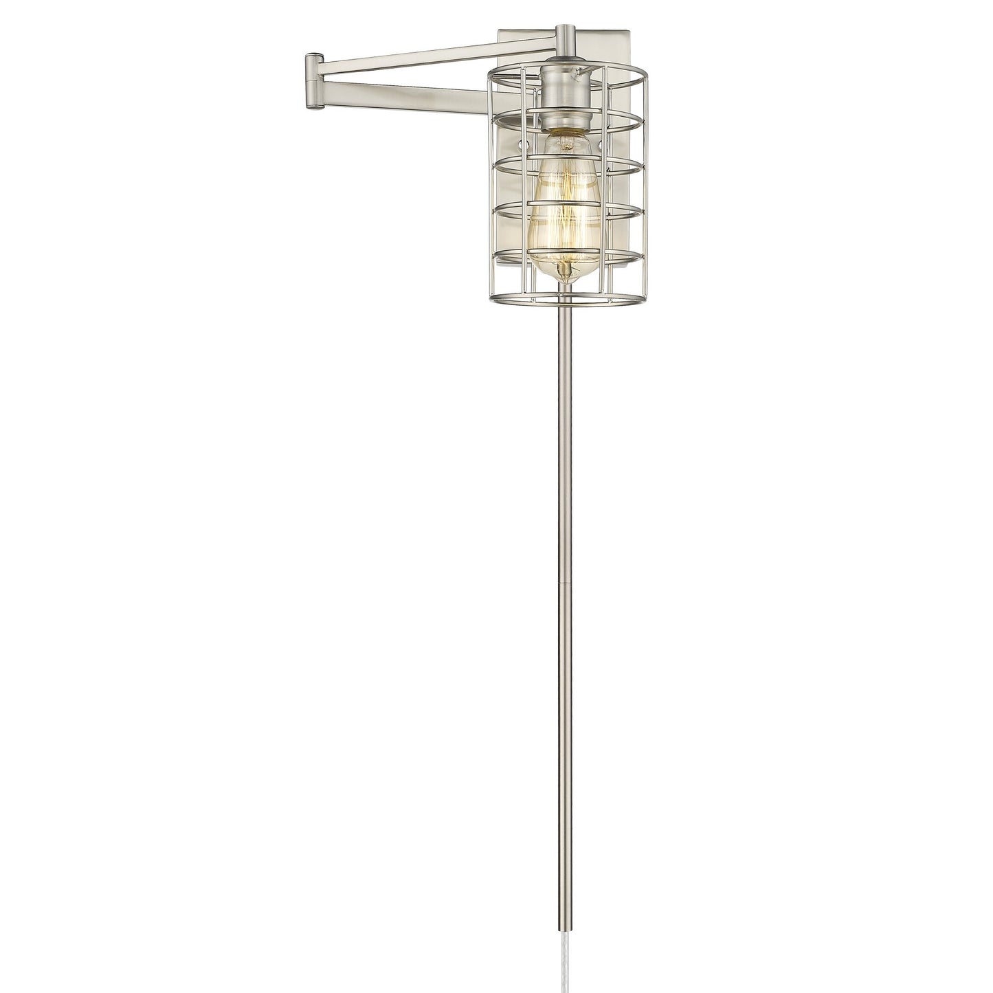 Industrial Silver Wall Sconce