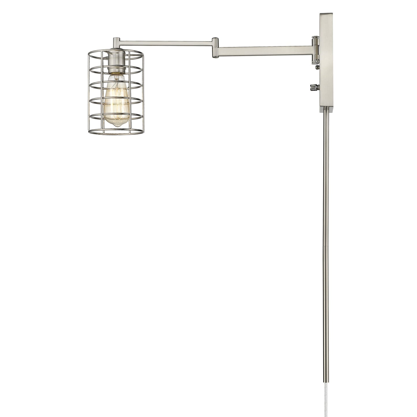 Industrial Silver Wall Sconce