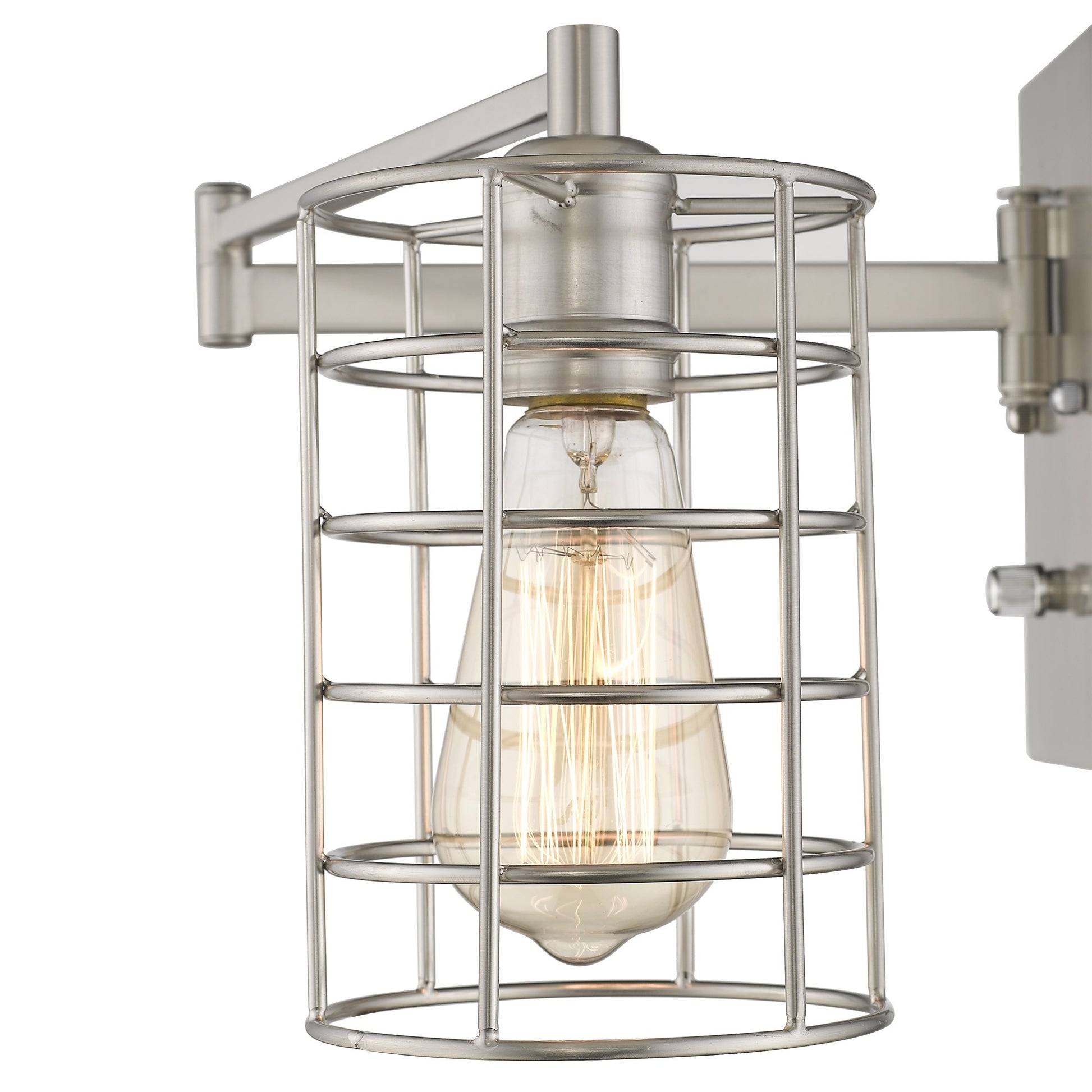 Industrial Silver Wall Sconce