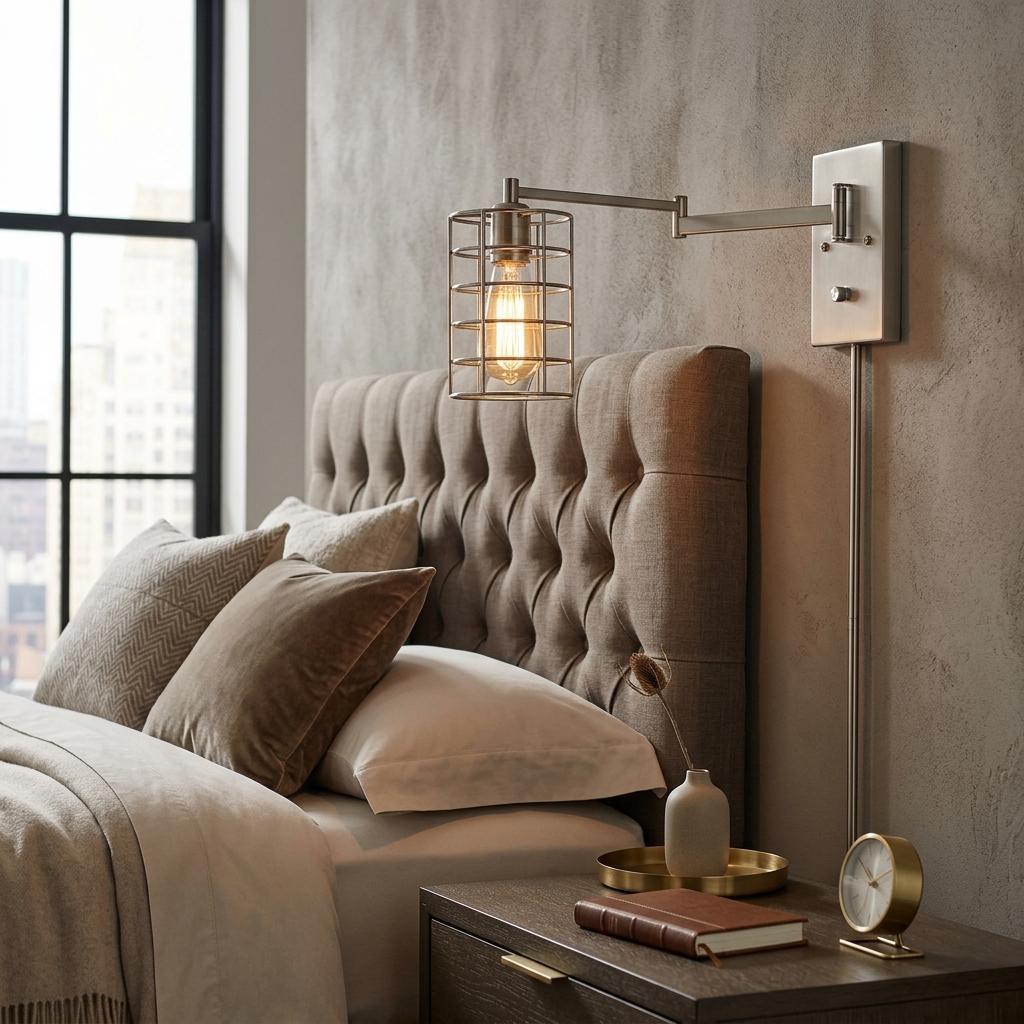 Industrial Silver Wall Sconce