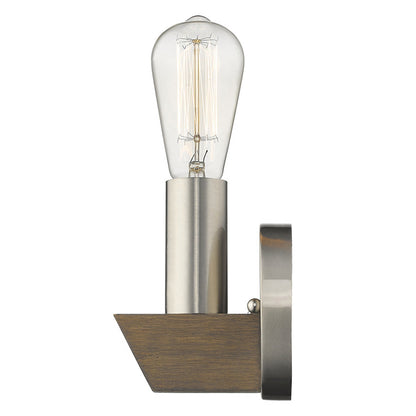 Silver & Wood Wall Sconce