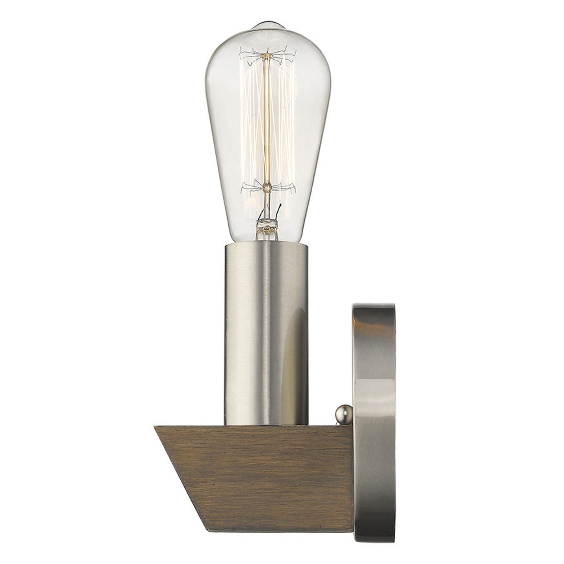 Silver & Wood Wall Sconce