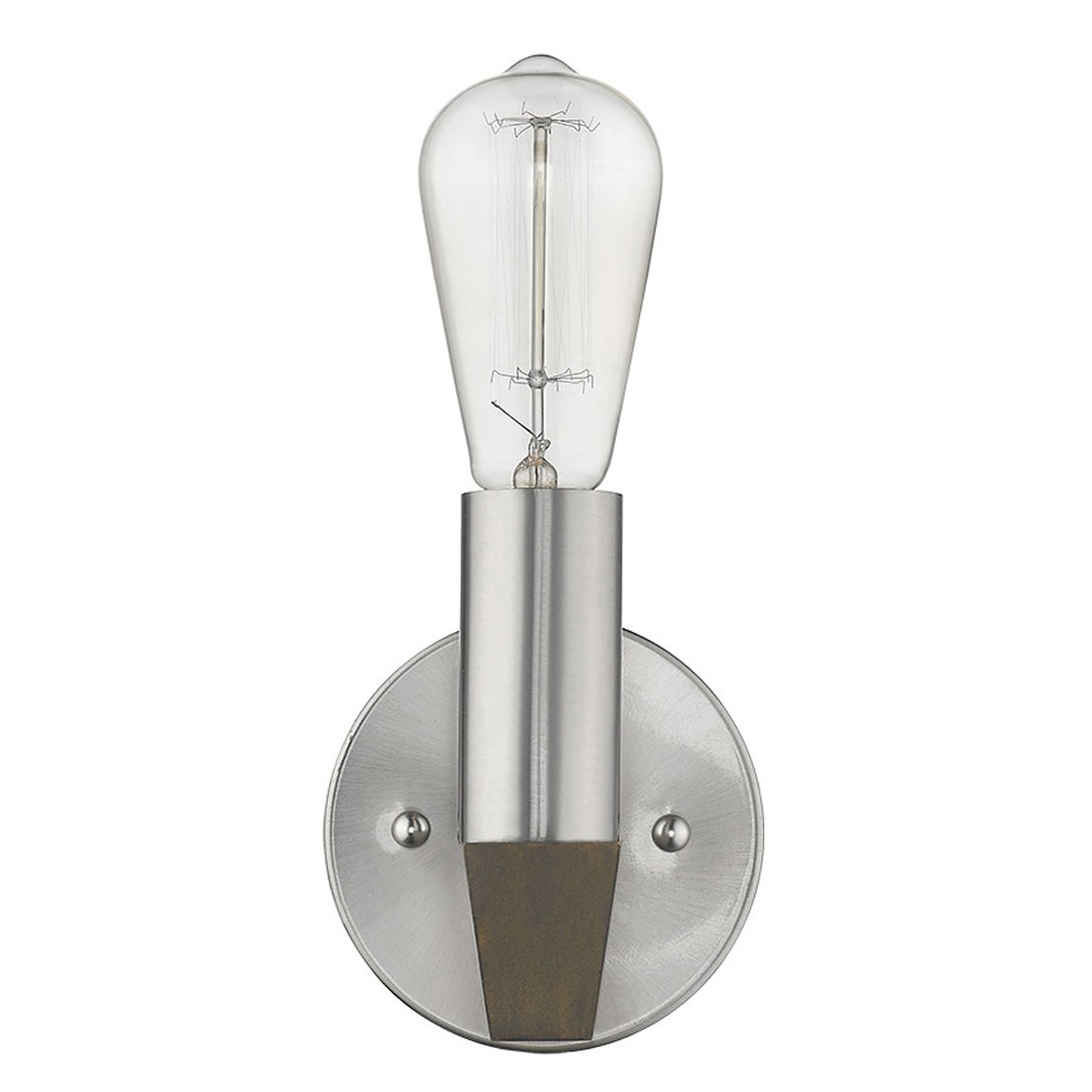 Silver & Wood Wall Sconce