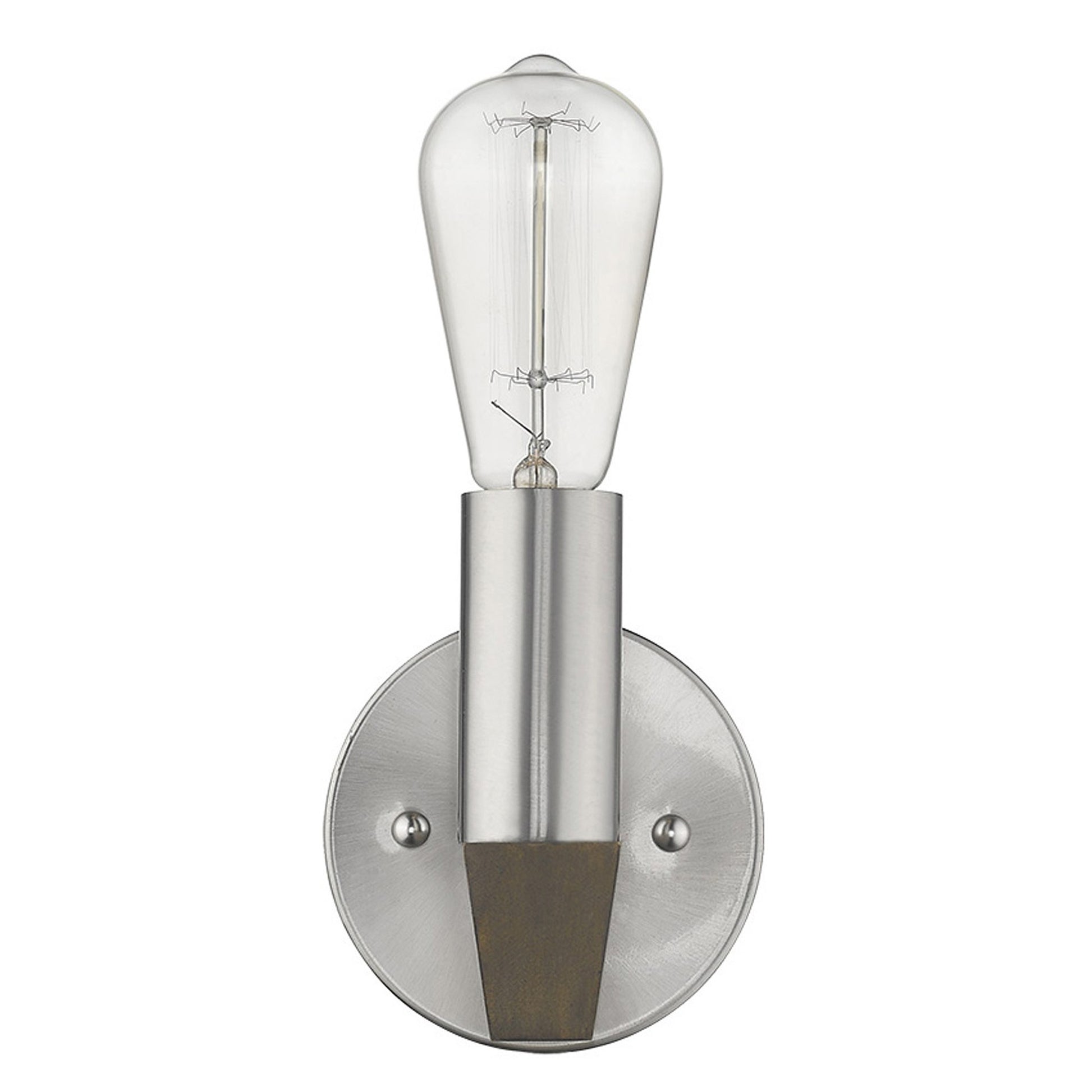 Silver & Wood Wall Sconce