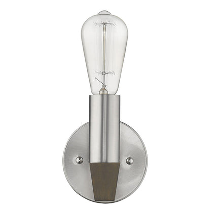 Silver & Wood Wall Sconce