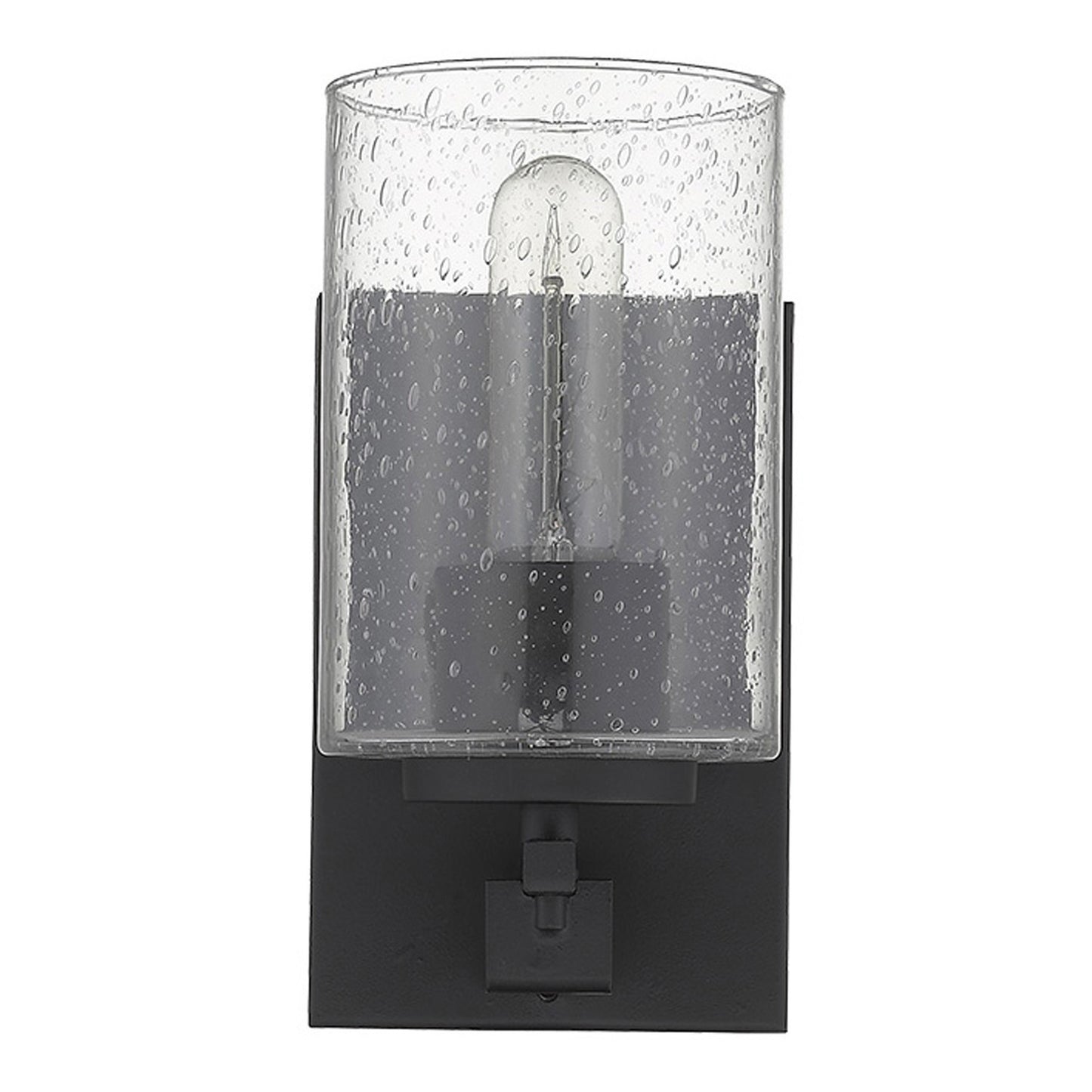 Black & Textured Glass Wall Sconce