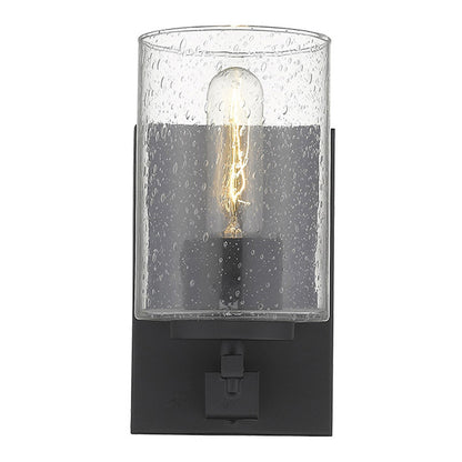 Black & Textured Glass Wall Sconce
