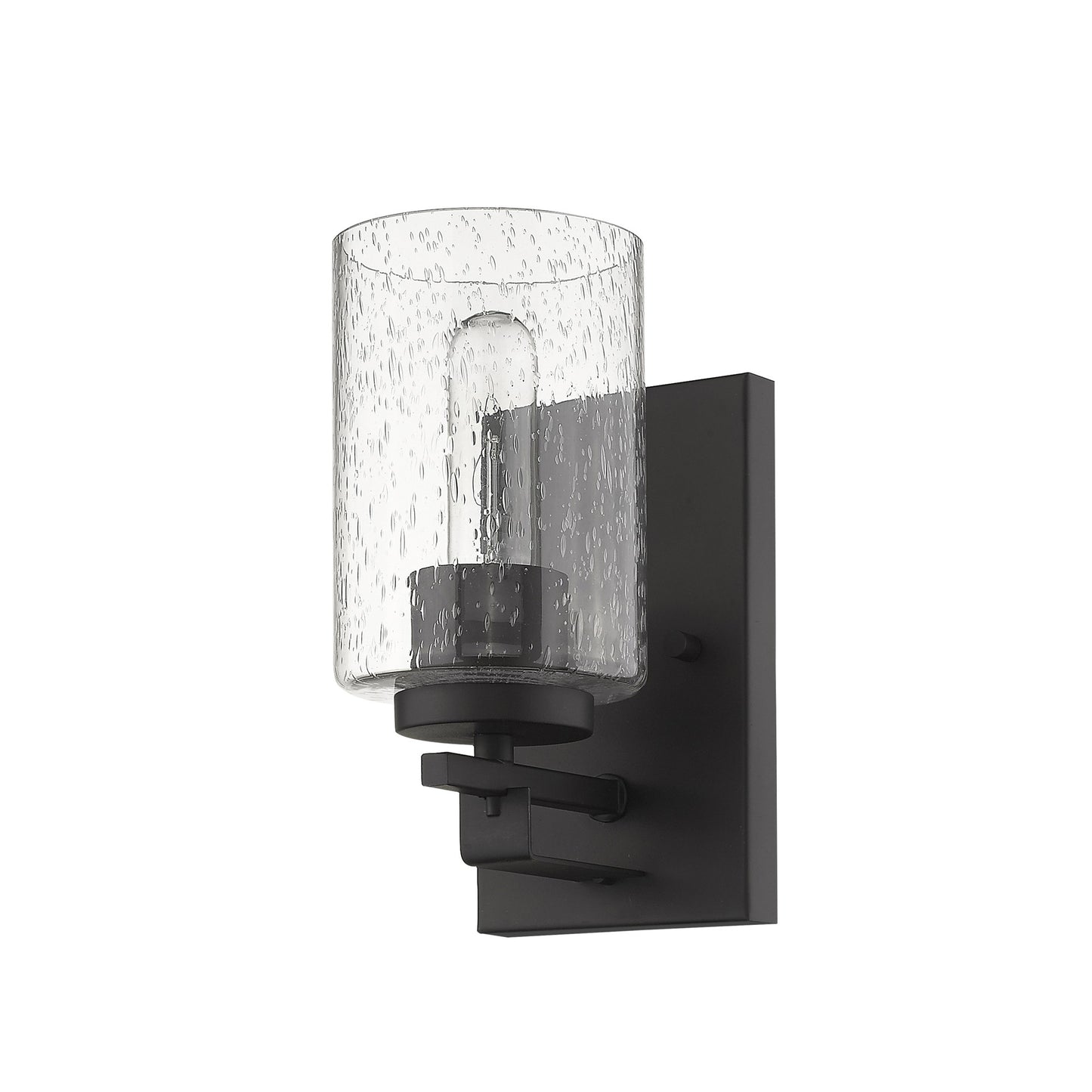 Bronze & Textured Glass Wall Sconce