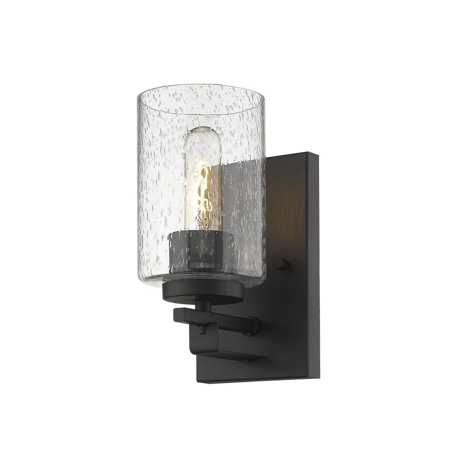 Bronze & Textured Glass Wall Sconce