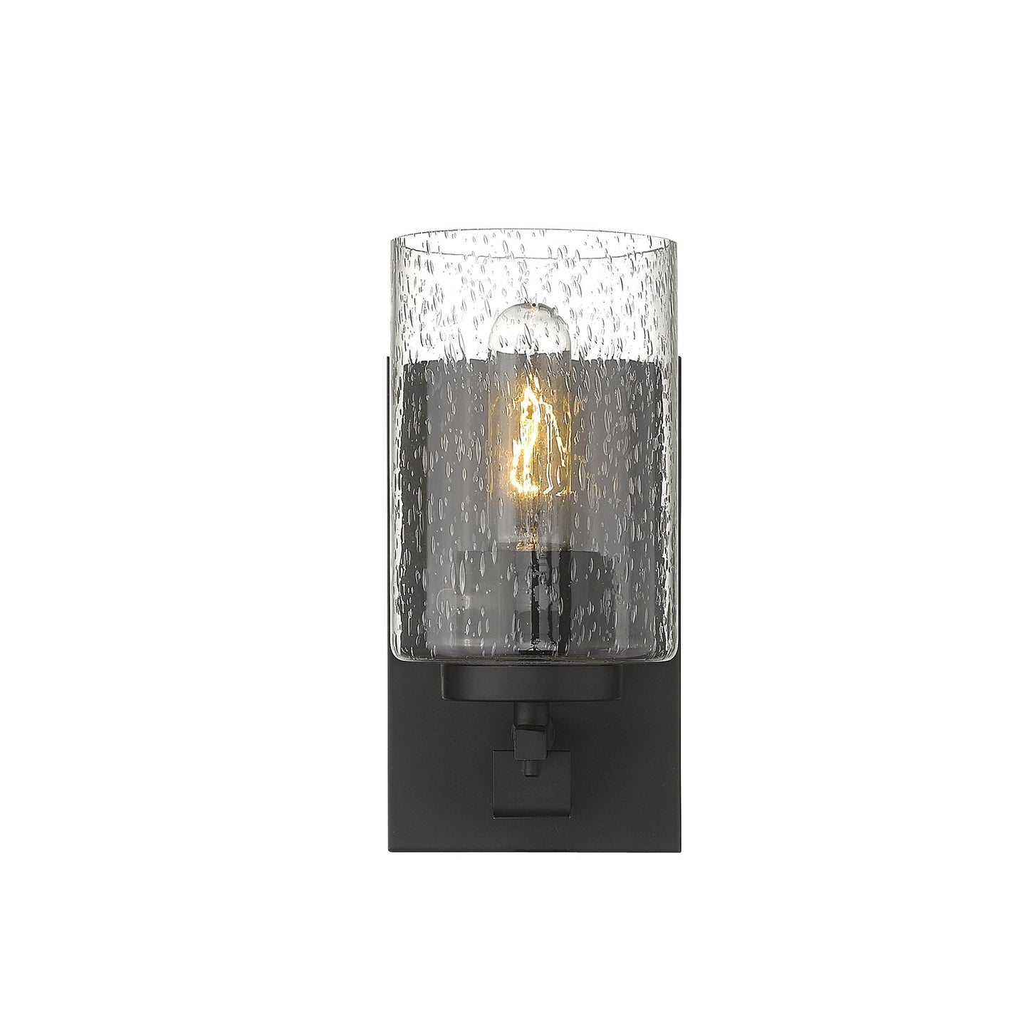 Bronze & Textured Glass Wall Sconce