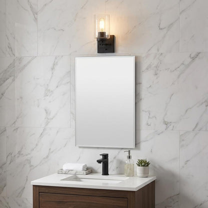 Bronze & Textured Glass Two Light Wall Sconce