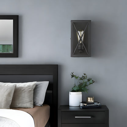 Matte Black Geometric Wall Light