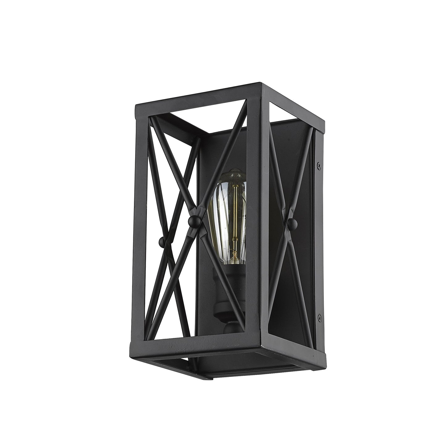 Matte Black Geometric Wall Light