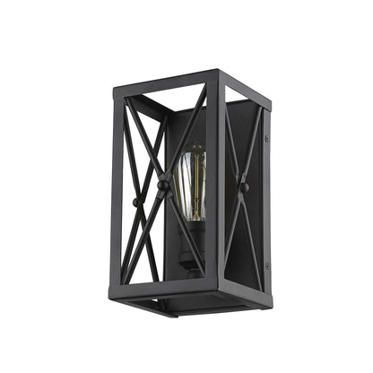 Matte Black Geometric Wall Light