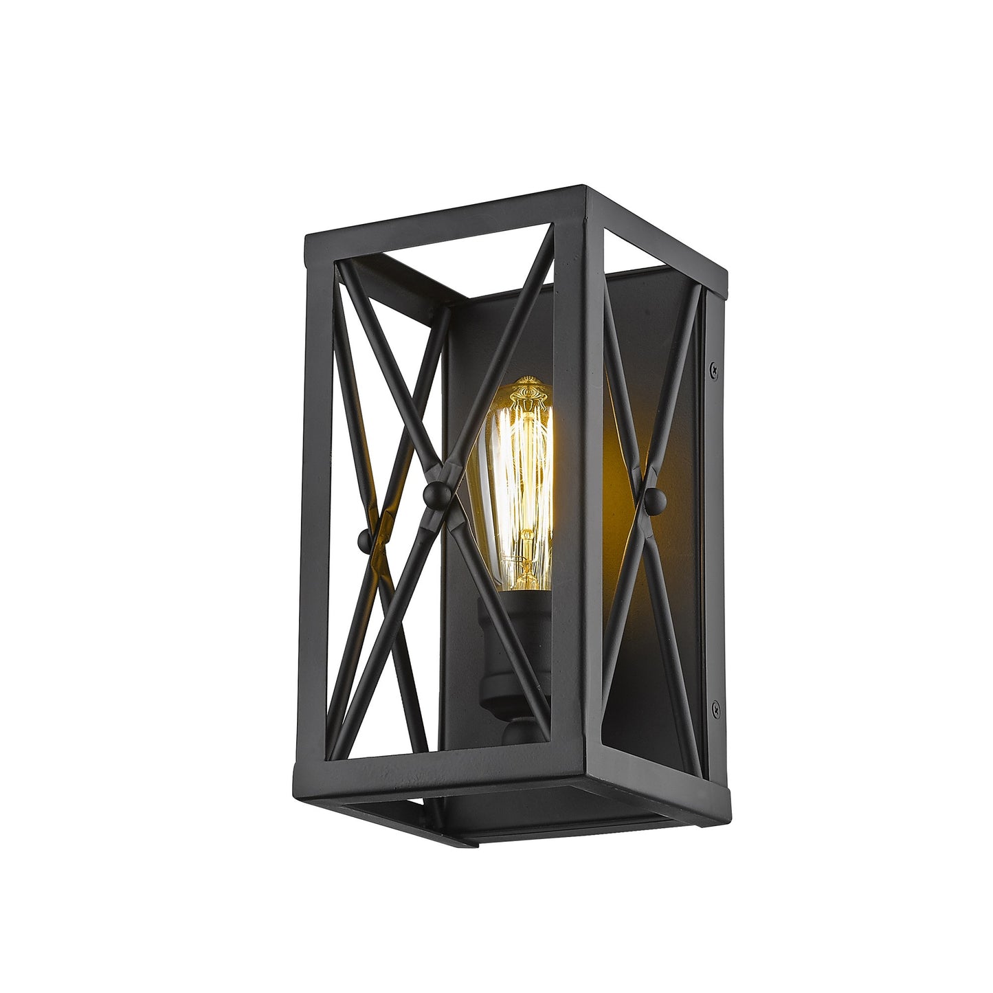 Matte Black Geometric Wall Light