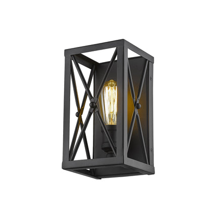 Matte Black Geometric Wall Light