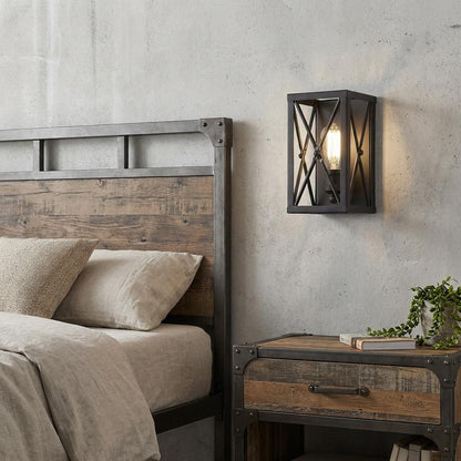 Matte Black Geometric Wall Light