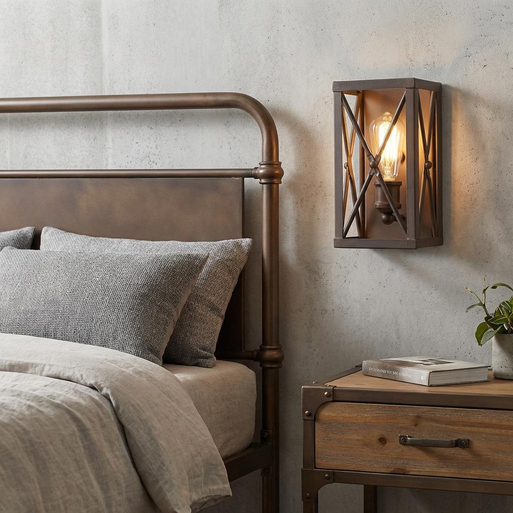 Antique Bronze Geometric Wall Light