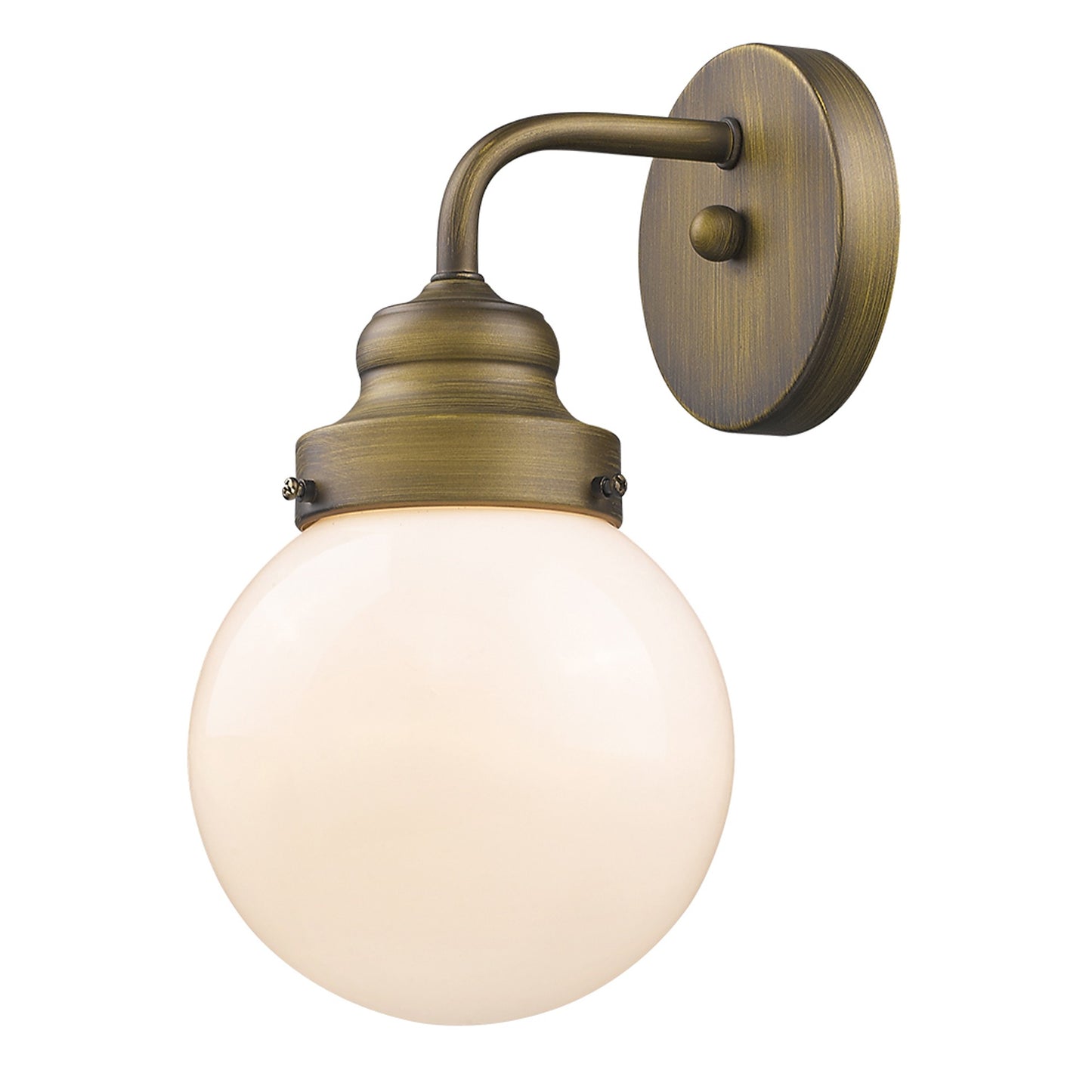 One Light Gold Wall Sconce w/ Glass Shade