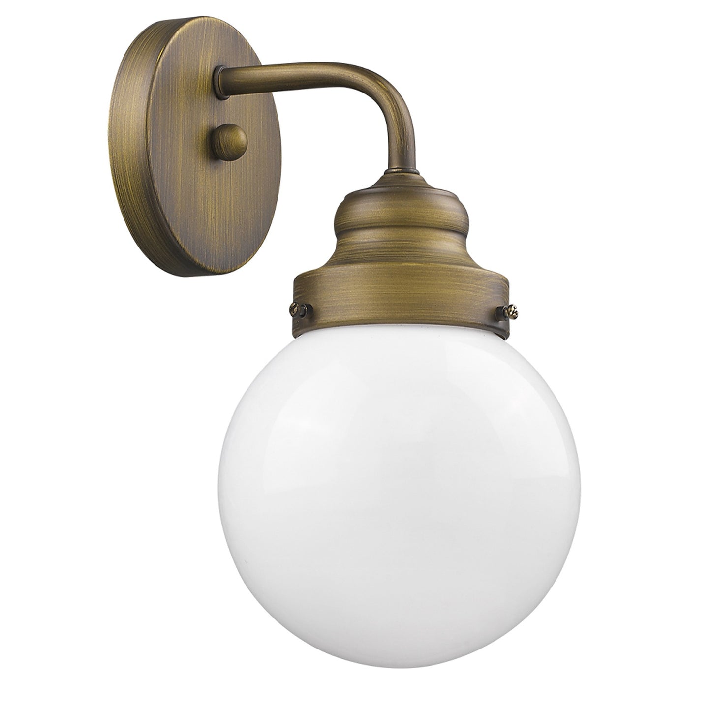 One Light Gold Wall Sconce w/ Glass Shade