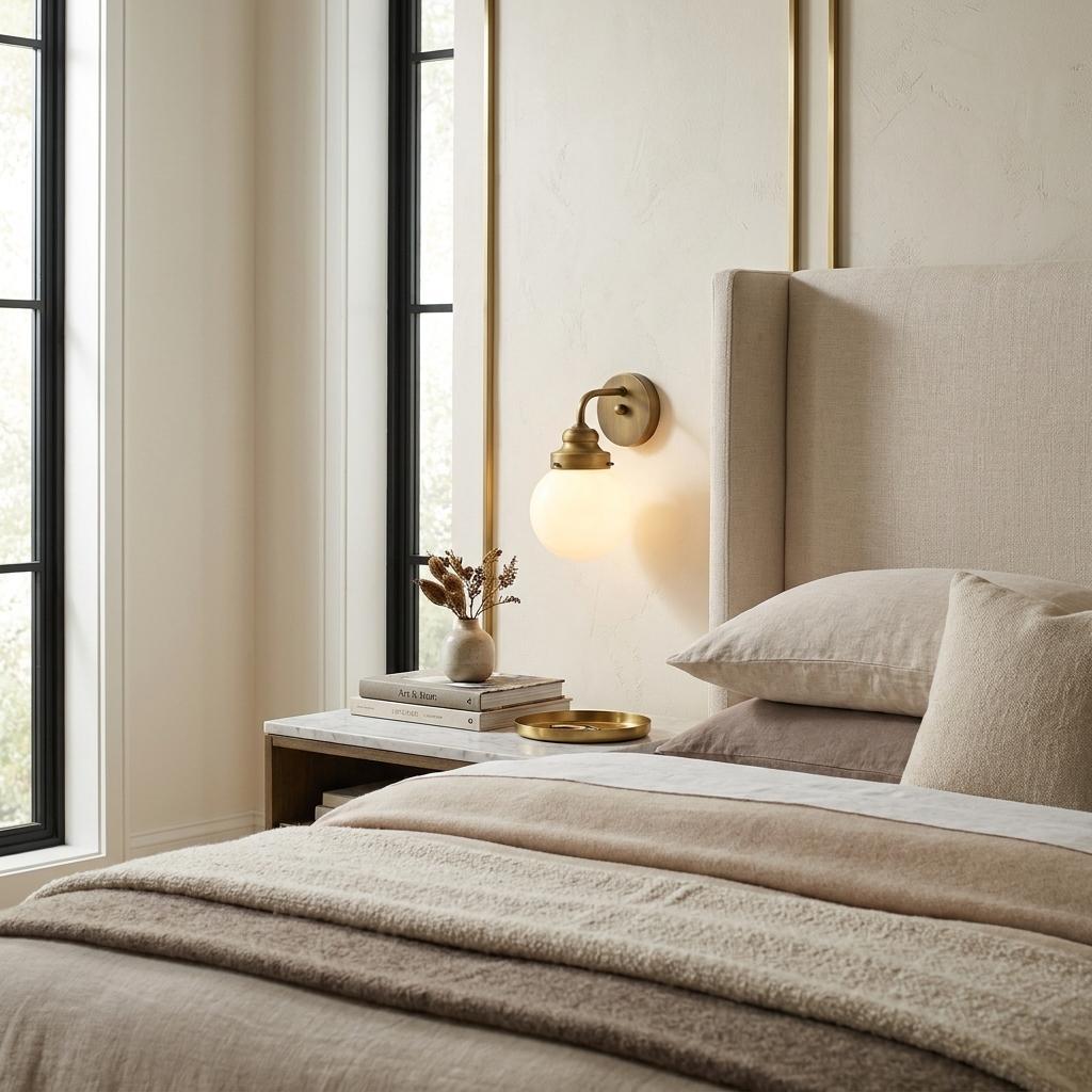 One Light Gold Wall Sconce w/ Glass Shade