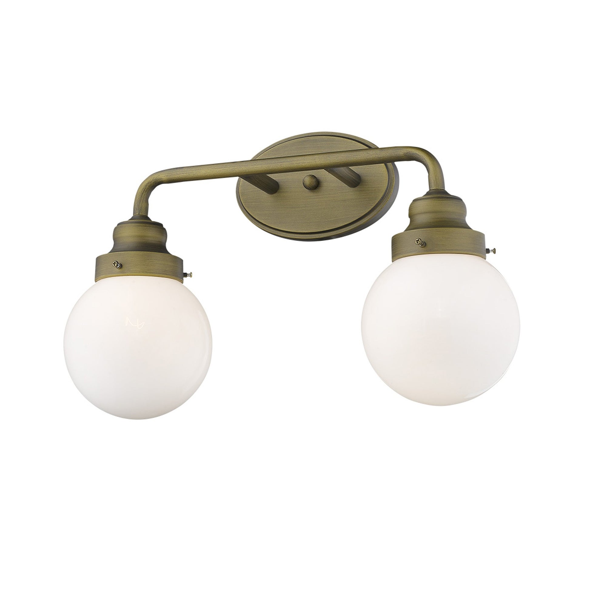 Two Light Gold Wall Sconce w/ Glass Shade