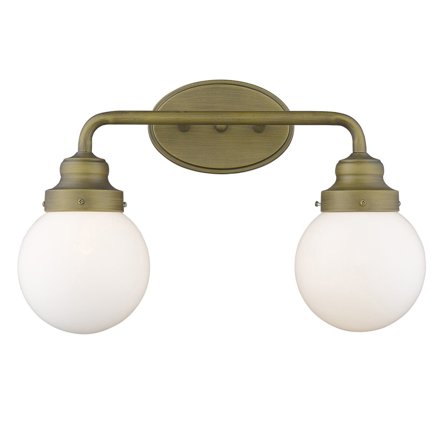 Two Light Gold Wall Sconce w/ Glass Shade