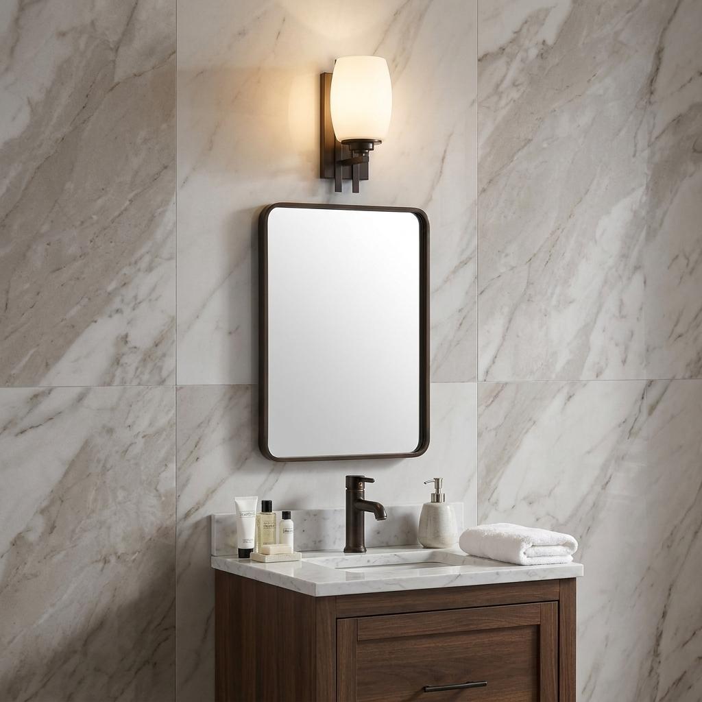 Geometric Bronze Wall Sconce